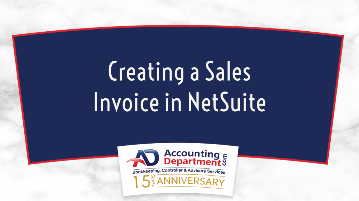 Creating a sales invoice in netsuite